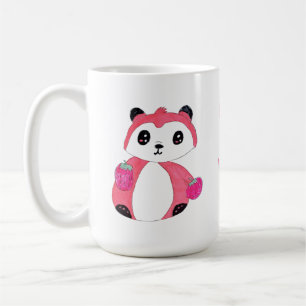 Sneaky Fox Berry Panda Cartoon Tekening voor Kinde Koffiemok