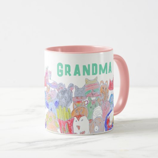 Sneaky Fox Kinder Cartoon Tekening voor Kinderen Mok (Voorkant rechts)