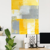 'Sneaky' Geel en Abstract KunstPoster Afdrukken Poster (Thuiskantoor)