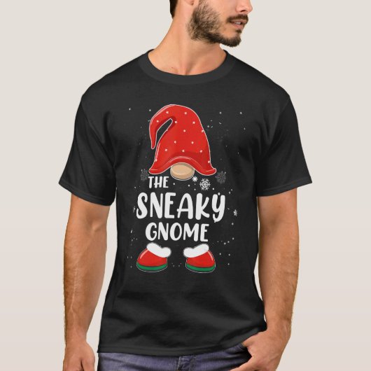 Sneaky Gnome Buffalo Pset Matching Family Christm T-shirt (Voorkant)