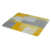 "Sneaky" grijze en gele Abstracte kunst Snijplank (Hoek)