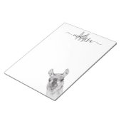 Sneaky Llama Waterverf Monogram Naam Notitieblok (Schuin)