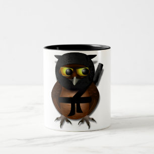Sneaky Ninja Owl Tweekleurige Koffiemok