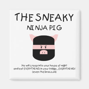 Sneaky Ninja Pig Magneet