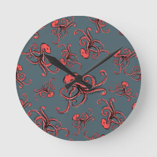 Sneaky Octopus Pattern Ronde Klok