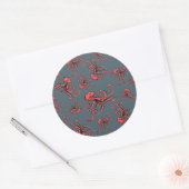 Sneaky Octopus Pattern Ronde Sticker (Envelop)