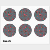 Sneaky Octopus Pattern Ronde Sticker (Vel)