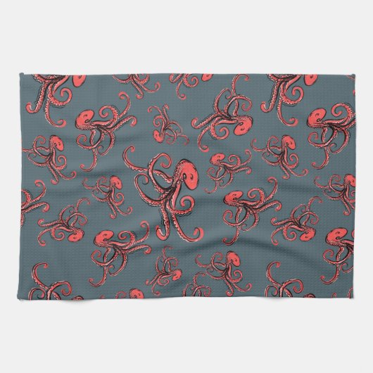 Sneaky Octopus Pattern Theedoek (Horizontaal)