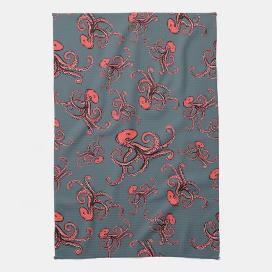 Sneaky Octopus Pattern Theedoek (Verticaal)