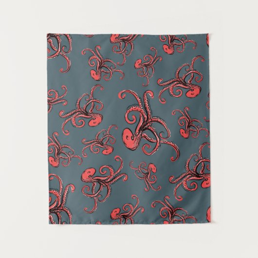 Sneaky Octopus Pattern Wandkleed (Voorkant)