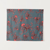 Sneaky Octopus Pattern Wandkleed (Voorkant (horizontaal))