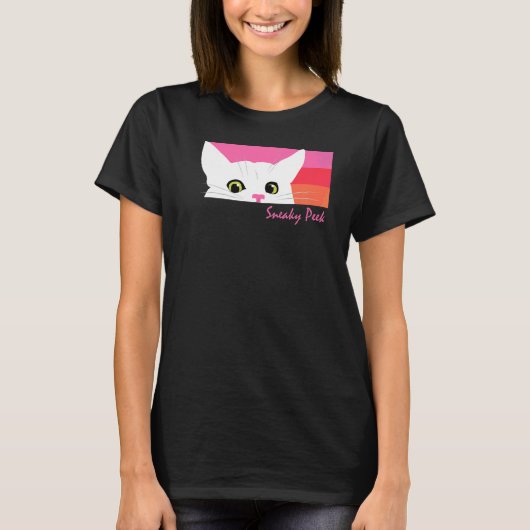 Sneaky Peek Cat T-shirt (Voorkant)