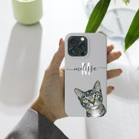 Sneaky Peeking Cat Monogram Naam