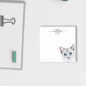 Sneaky Peking Cat Waterverf Monogram Naam Post-it® Notes