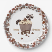 Sneaky Raccoon Chocolate Chip Border Papieren Bordje (Voorkant)