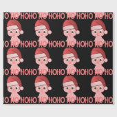 Sneaky Santa Baby Pig in Cute Roze Kerstmis Cadeaupapier (Vlak)