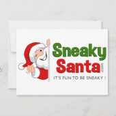 Sneaky Santa Card-blanco binnenin met envelop Feestdagenkaart (Voorkant)
