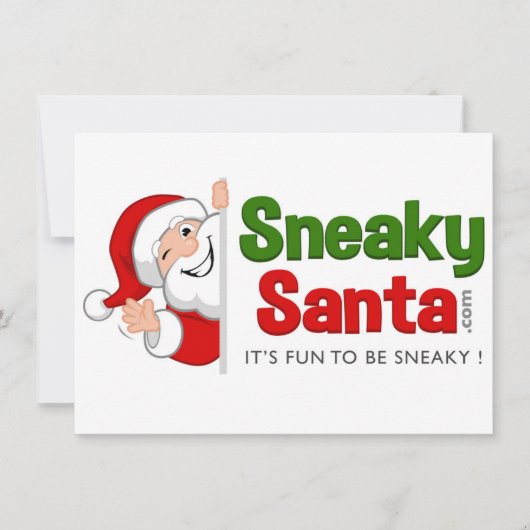 Sneaky Santa Card-blanco binnenin met envelop Feestdagenkaart (Voorkant)