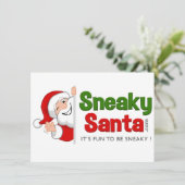 Sneaky Santa Card-blanco binnenin met envelop Feestdagenkaart (Staand voorkant)