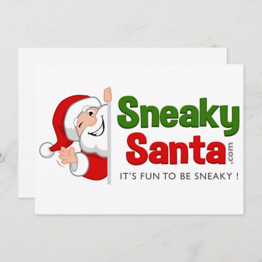 Sneaky Santa Card-blanco binnenin met envelop Feestdagenkaart (Voorkant / Achterkant)