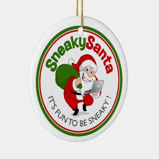 Sneaky Santa Ceramic Ornament (Rechts)
