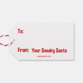 Sneaky Santa gift label Cadeaulabel (Achterkant Horizontaal)