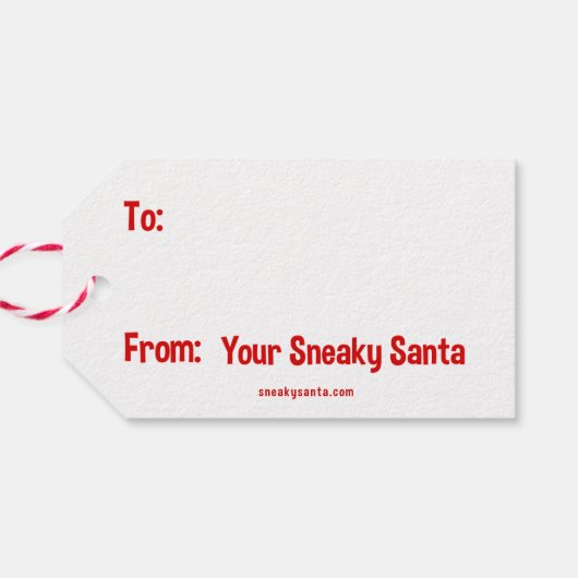Sneaky Santa gift label Cadeaulabel (Achterkant Horizontaal)