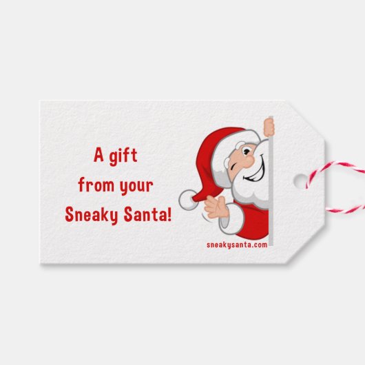 Sneaky Santa gift label Cadeaulabel (Voorkant (Horizontaal))