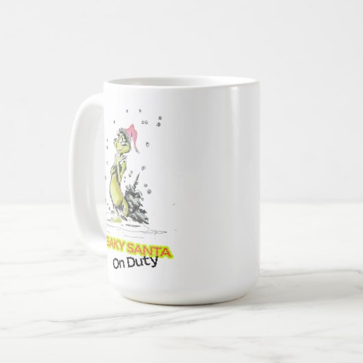 Sneaky santa in Christmas hat  Koffiemok (Voorkant links)