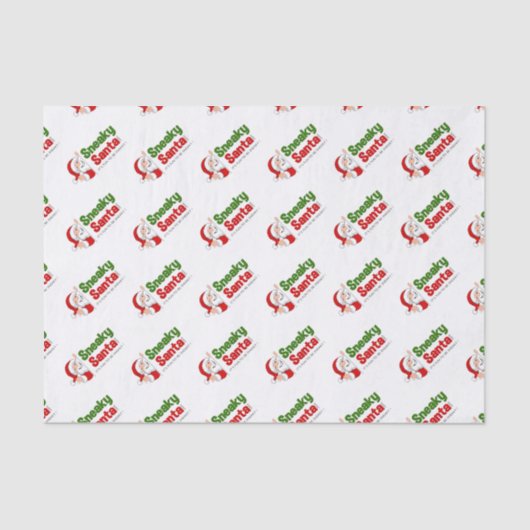 Sneaky Santa Logo 10lb-papier, wit Tissuepapier (Voorkant)