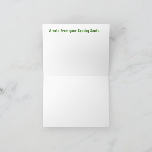 Sneaky Santa vouwkaart met envelop Bedankkaart (Binnen)
