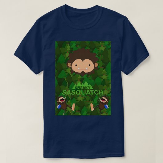 Sneaky Sasquatch Adventure-uitrusting T-shirt (Design voorkant)