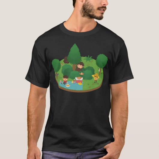 Sneaky Sasquatch Floating Picnic T-shirt (Voorkant)