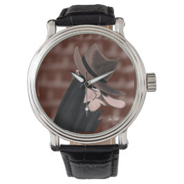 Sneaky villain cartoon character horloge