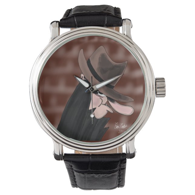 Sneaky villain cartoon character horloge (Voorkant)