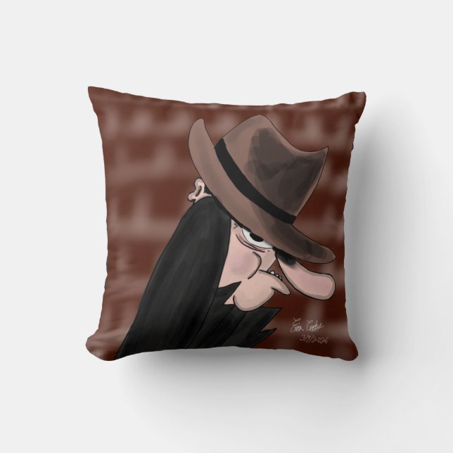 Sneaky villain cartoon character kussen (Voorkant)
