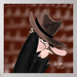 Sneaky villain cartoon character poster