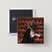 Sneaky villain cartoon character vierkante button 5,1 cm (Voorkant /achterkant)