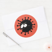 Sneaky Virus cartoon Ronde Sticker (Envelop)