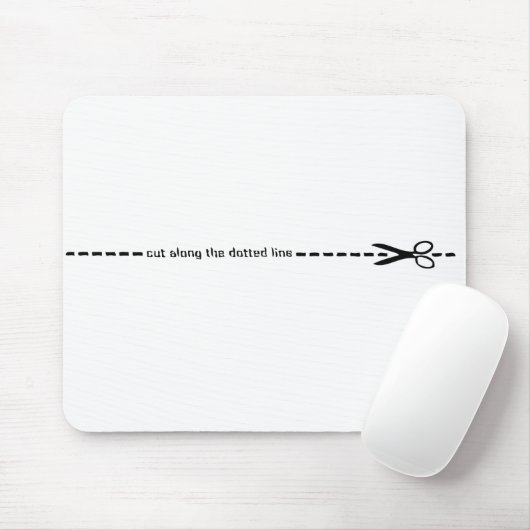 snede langs stippellijn muismat (Met muis)