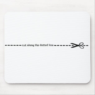 snede langs stippellijn muismat