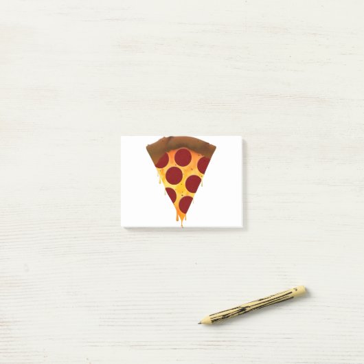 snede van peperoni pizza post-it® notes (Op bureau)