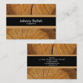 Snede van timmerhout visitekaartje (Voorkant / Achterkant)