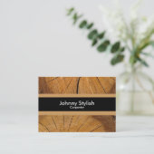 Snede van timmerhout visitekaartje (Staand voorkant)