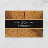 Snede van timmerhout visitekaartje (Achterkant)