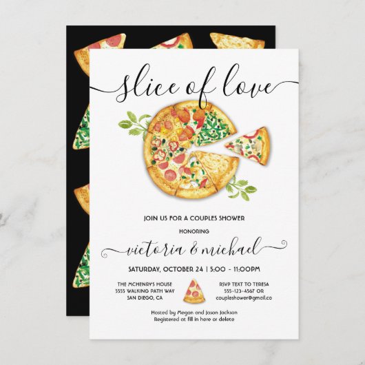 Snee Love Pizza Feest Borrelbad Kaart (Voorkant / Achterkant)