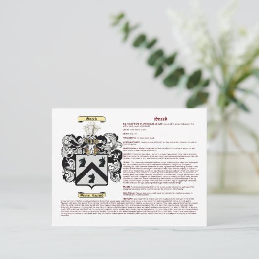 Sneed (betekenis) briefkaart (Staand voorkant)