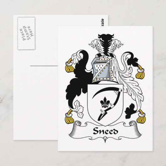 Sneed Family Crest Briefkaart (Voorkant / Achterkant)