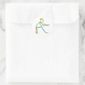 Sneejmes Mannetje Ronde Sticker (Tas)