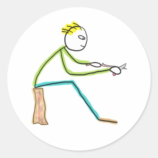 Sneejmes Mannetje Ronde Sticker (Voorkant)